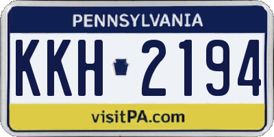 PA license plate KKH2194