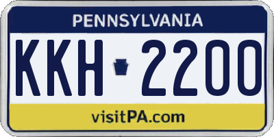 PA license plate KKH2200