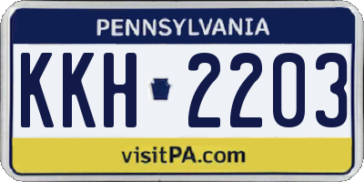 PA license plate KKH2203