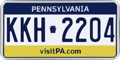PA license plate KKH2204
