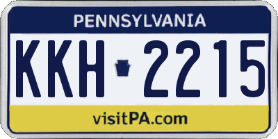 PA license plate KKH2215