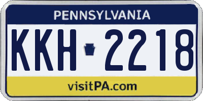 PA license plate KKH2218