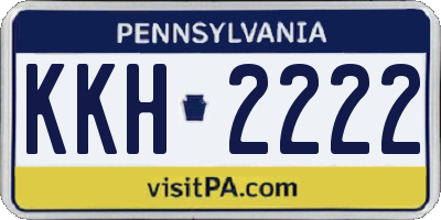 PA license plate KKH2222