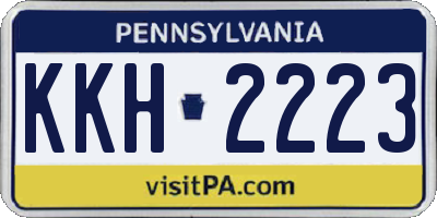 PA license plate KKH2223
