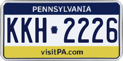 PA license plate KKH2226