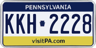 PA license plate KKH2228