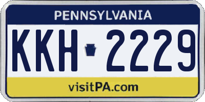 PA license plate KKH2229