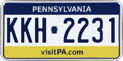 PA license plate KKH2231
