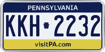 PA license plate KKH2232