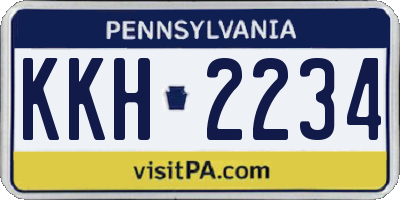 PA license plate KKH2234