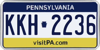 PA license plate KKH2236