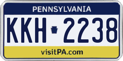 PA license plate KKH2238