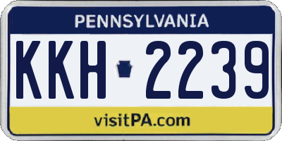 PA license plate KKH2239