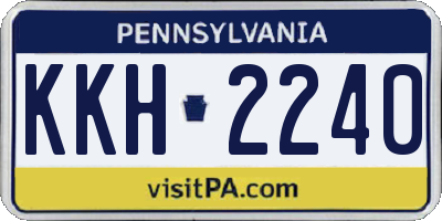 PA license plate KKH2240