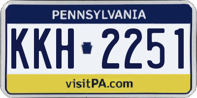 PA license plate KKH2251