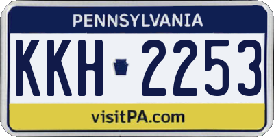 PA license plate KKH2253