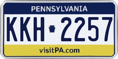PA license plate KKH2257