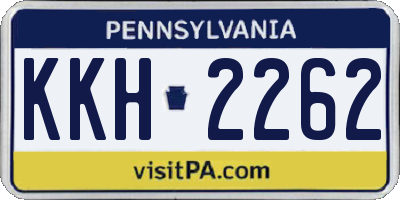 PA license plate KKH2262
