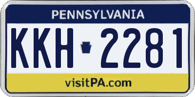 PA license plate KKH2281
