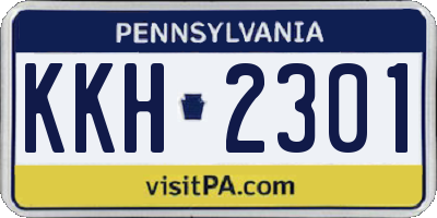 PA license plate KKH2301