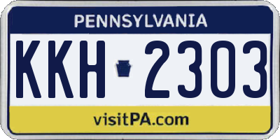 PA license plate KKH2303