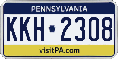 PA license plate KKH2308