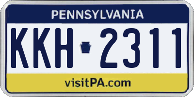 PA license plate KKH2311