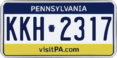 PA license plate KKH2317