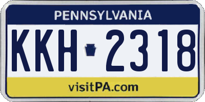 PA license plate KKH2318