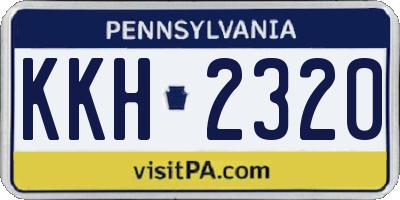 PA license plate KKH2320
