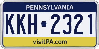 PA license plate KKH2321