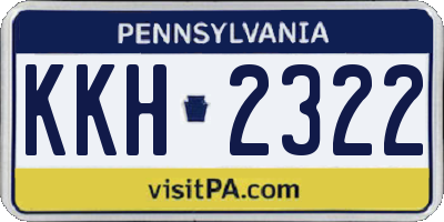 PA license plate KKH2322