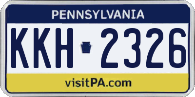 PA license plate KKH2326