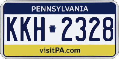 PA license plate KKH2328