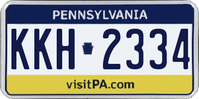 PA license plate KKH2334