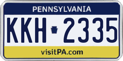 PA license plate KKH2335