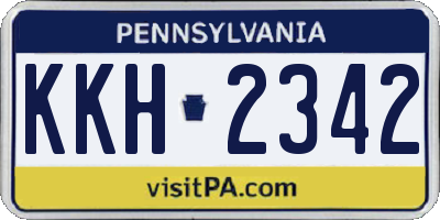 PA license plate KKH2342