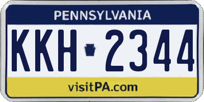 PA license plate KKH2344