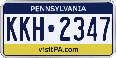 PA license plate KKH2347