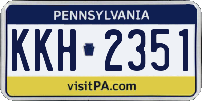 PA license plate KKH2351