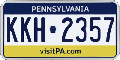 PA license plate KKH2357