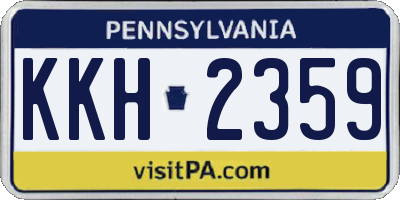 PA license plate KKH2359