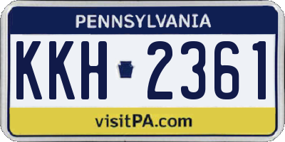 PA license plate KKH2361