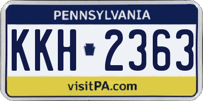 PA license plate KKH2363
