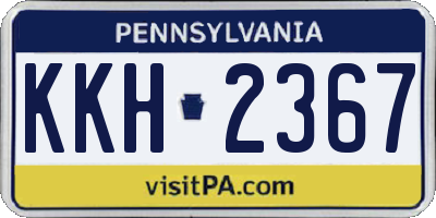 PA license plate KKH2367