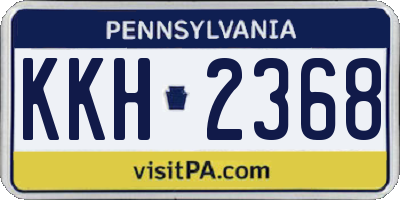 PA license plate KKH2368