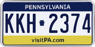 PA license plate KKH2374