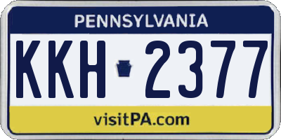 PA license plate KKH2377