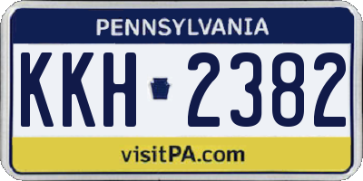 PA license plate KKH2382