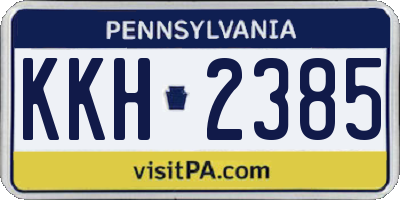 PA license plate KKH2385